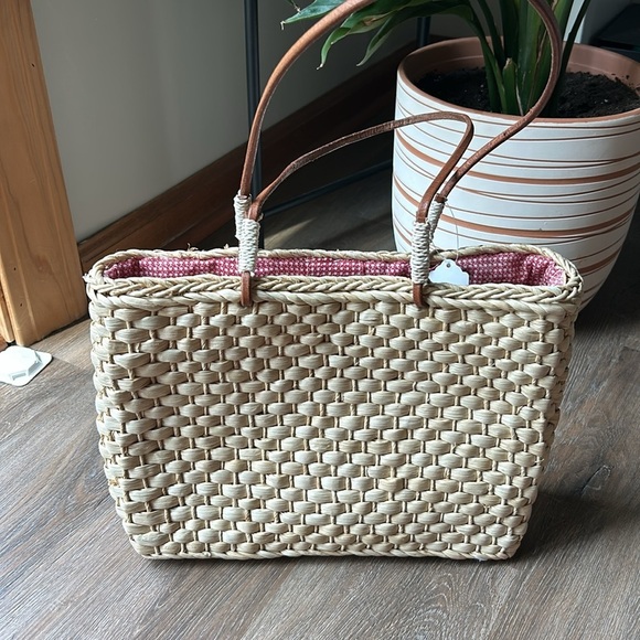 USA beaded wicker tote - Picture 3 of 4